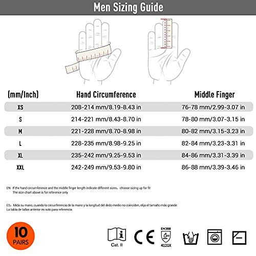 Vgo... Vgo 10-Pairs Safety Work Gloves, Gardening Gloves, Non-slip Nitrile coating, Dipping Gloves (Size S, Blue, NT2110)