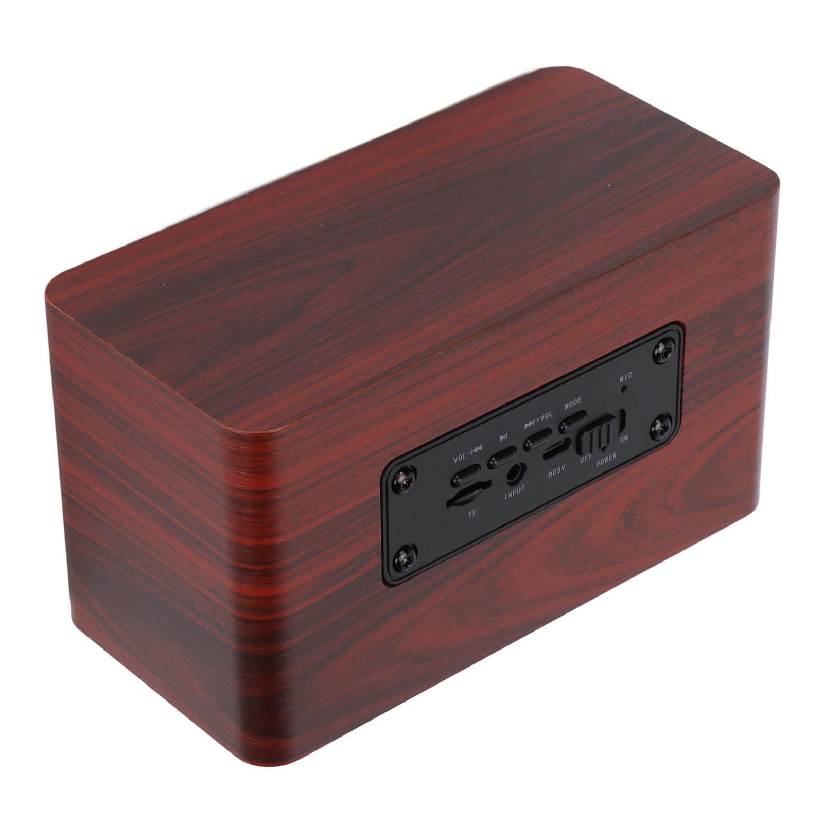Pomya Wooden Retro Bluetooth Speaker, Vintage Decor, Old Fashion Stereo Speaker Computer Subwoofer Home Audio Speaker for Kitchen Desk Bedroom Office Party Outdoor PC Laptop (Brown Wood