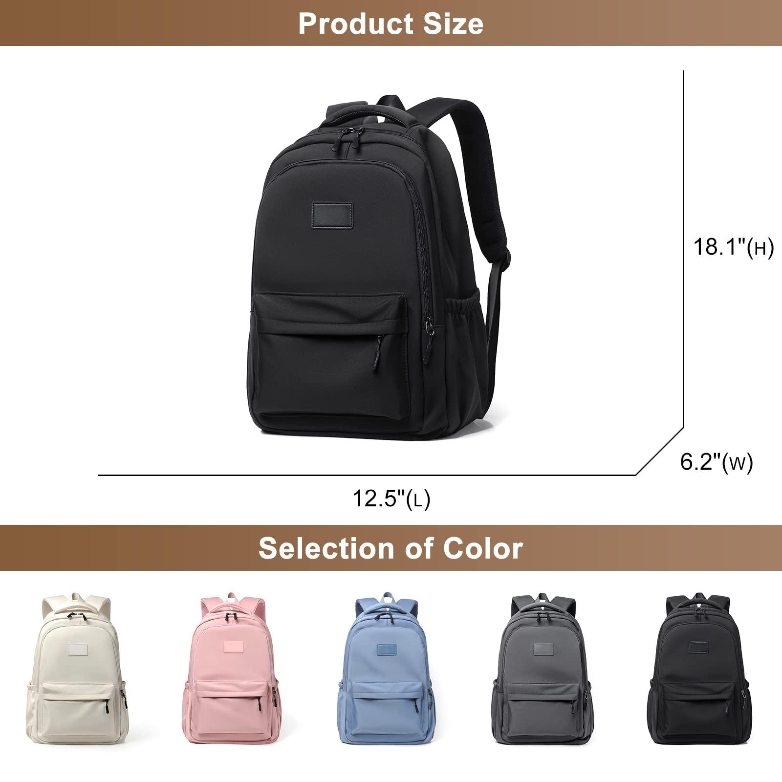 Lachero 15.6 inch Laptop Backpacks for Men Women, Polyester Large Capacity College Backpack Lightweight Bookbag (Pink)