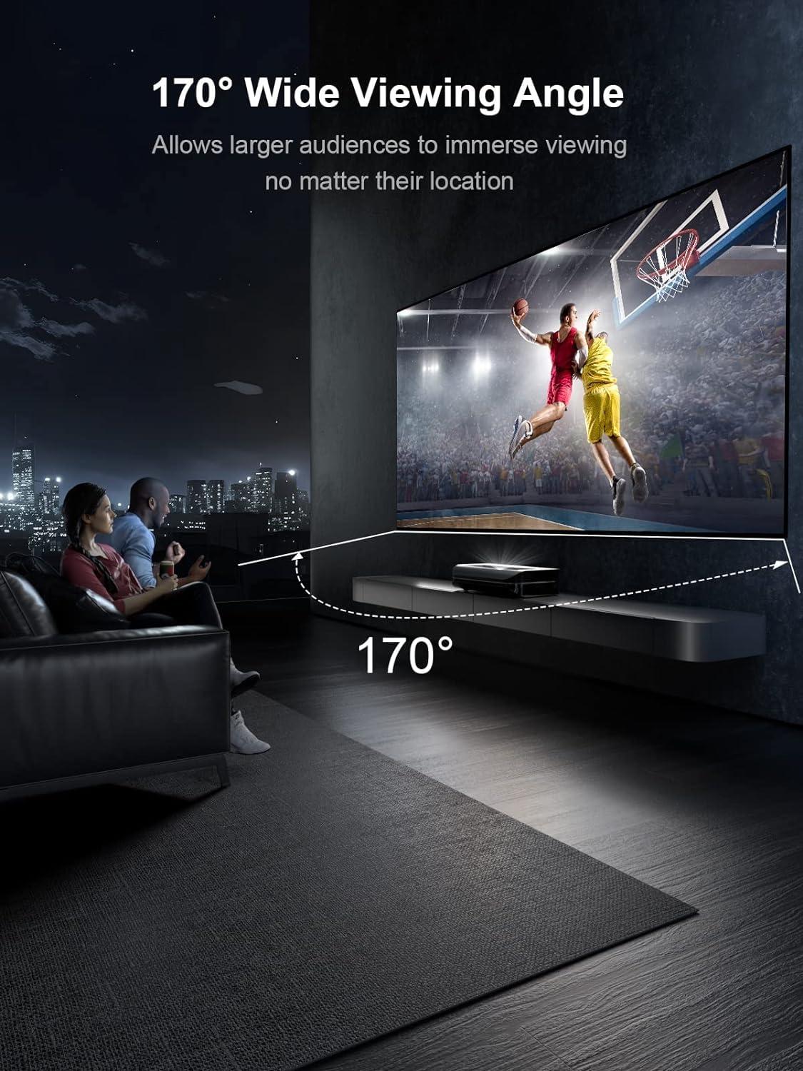 AWOL VISION AWOL VISION 180-inch Projector Screen Fixed Frame, 1.3 dB Peak Gain, The Perfect Combo with LTV-2500, 80% Picture Quality Improved, 4K / 8K Ultra HD, Active 3D Wall Mount Projector Screen, MW-180