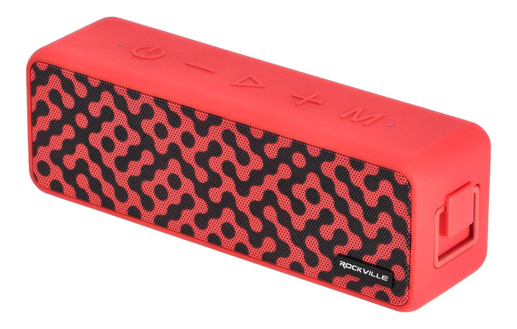 Rockville Rockville Faze Portable Bluetooth Speaker TWS Wireless Link 36 Hour Battery, Red