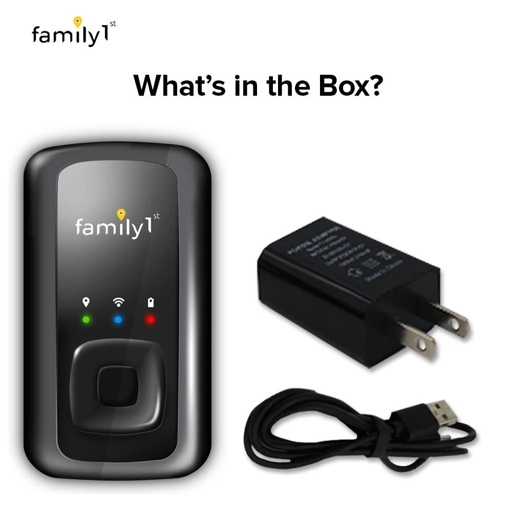 Family1st No Monthly Fee GPS Tracker - Family1st - 1 Year Subscription Included - Portable Discreet GPS Tracking Device, Compact GPS Tracker for Cars, Vehicles, Kids, Elderly, Teens