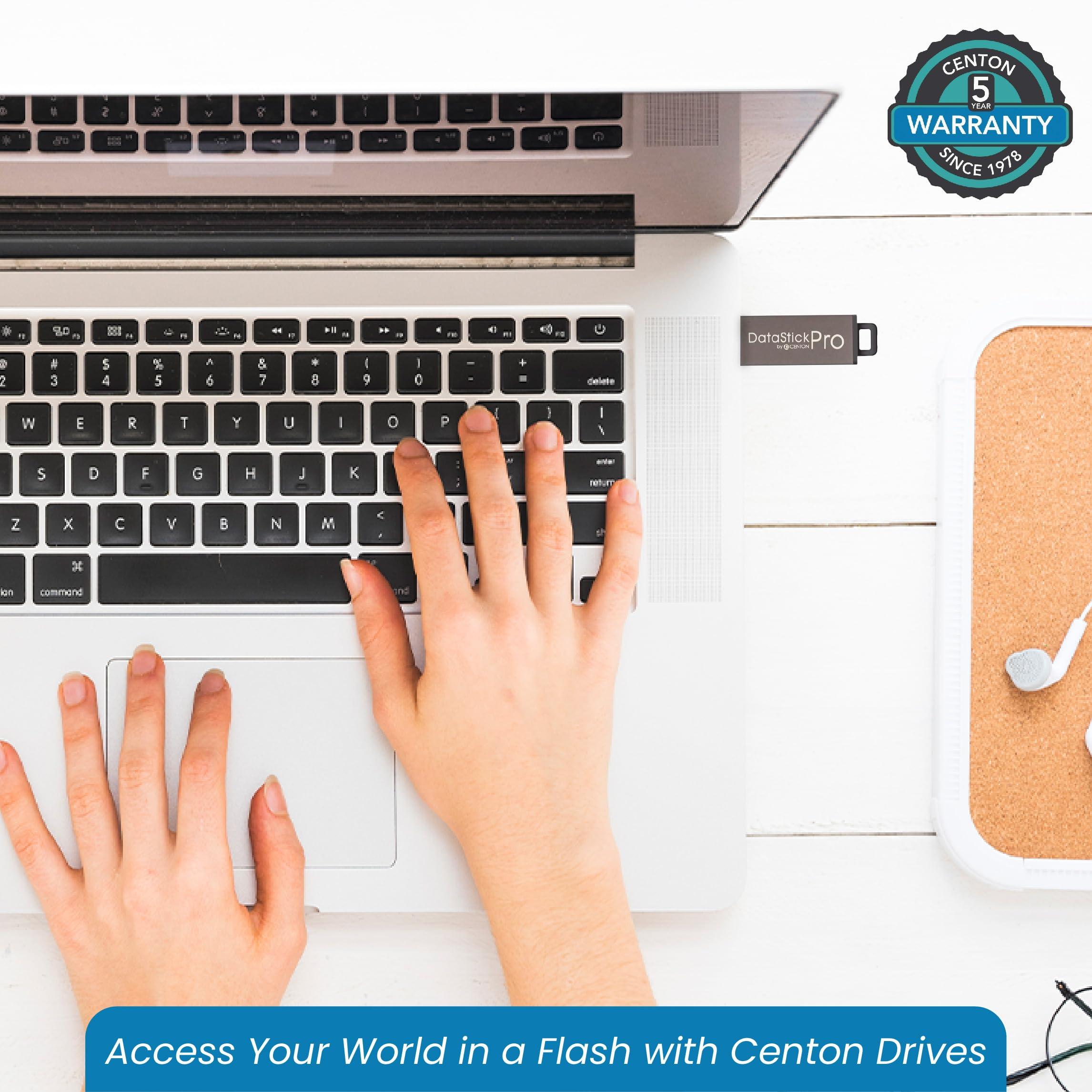 Centon Centon Electronics DataStick Pro USB 2.0 Flash Drive, 32 GB, Grey