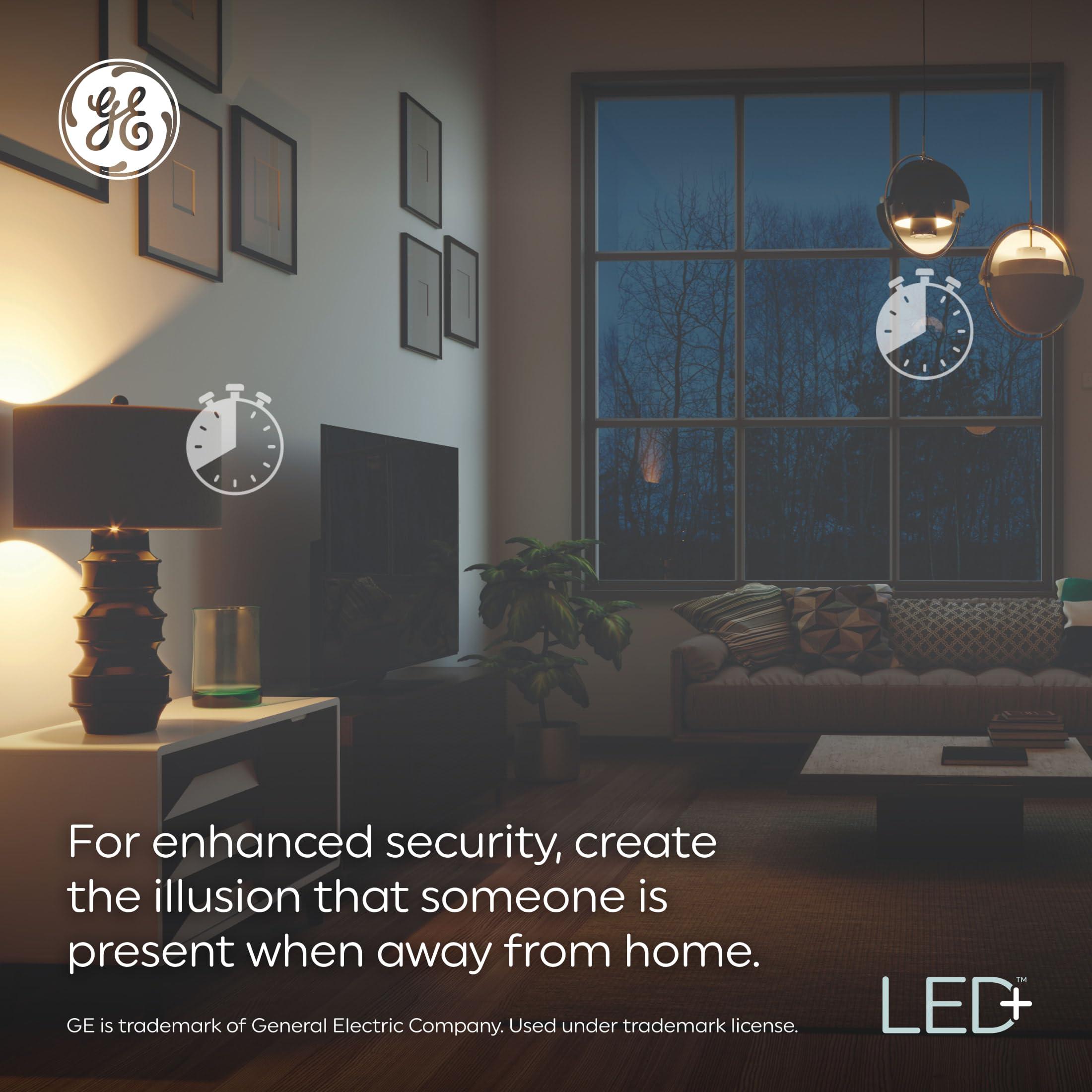 GE Lighting GE LED+ Timer A19 LED Light Bulbs, Built-in Automatic Indoor Timer Light, 8W, Soft White (1 Pack)