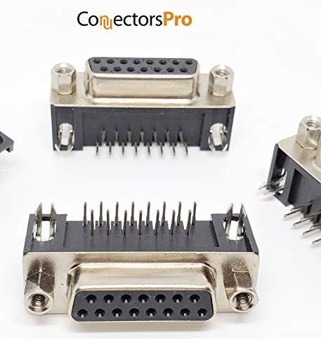 PC Accessories PC Accessories - Connectors Pro 10-Pack DB15 Female Right Angle PCB Mount Connector, 90 Degree D-Sub DR15 F 10-PK
