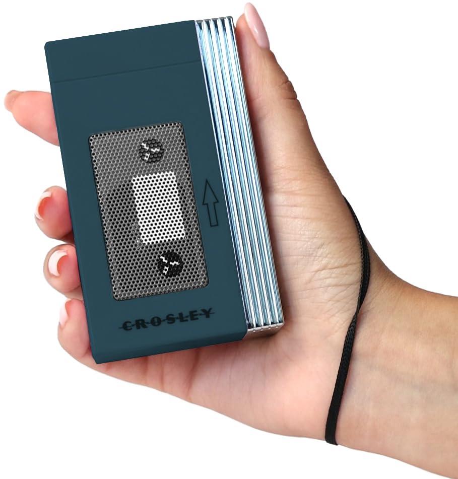 Crosley Crosley CR3047A-TL Mini Retro 80's Portable Bluetooth Speaker, Wireless with Microphone, Vintage, Teal