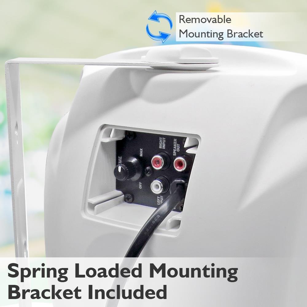 Pyle Pyle Outdoor Bluetooth Wireless Speaker System-2-way Active/Passive Pair - 6.5in, 800Watt Peak Power,Weatherproof,Wall/Ceiling Mounted Speakers w/ Metal Grill, Universal Mount, Indoor/Outdoor-White