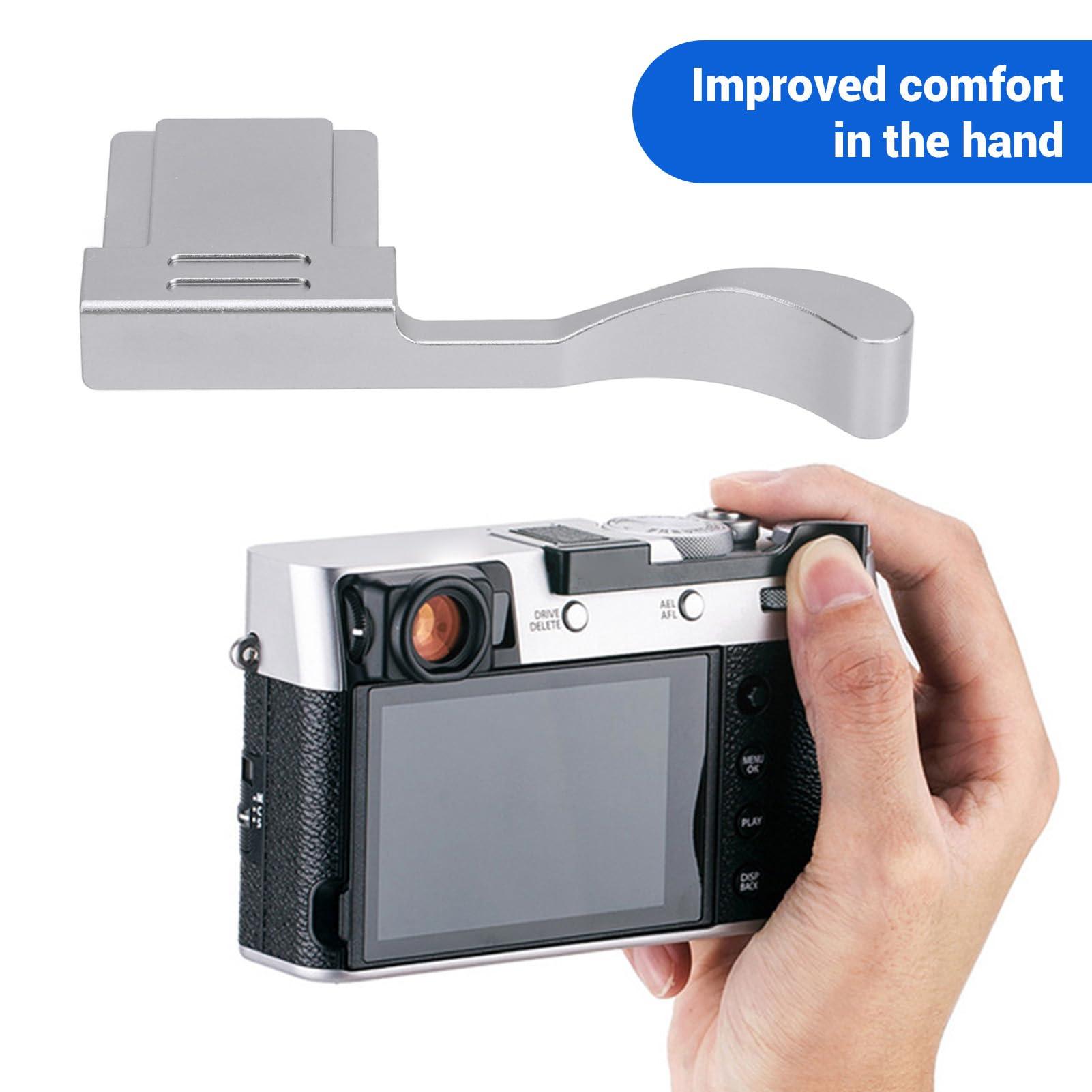 Gugxiom Metal Thumb Up Grip for X100VI X100V X100F XE3 XE4, Hot Shoe Thumb Up Rest Hand Grip, for Comfortable & Secure Hand Hold (Silver)