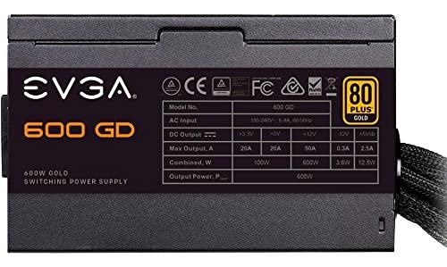 EVGA EVGA 100-GD-0600-V1, 600 GD, 80+ GOLD 600W, 5 Year Warranty, Power Supply