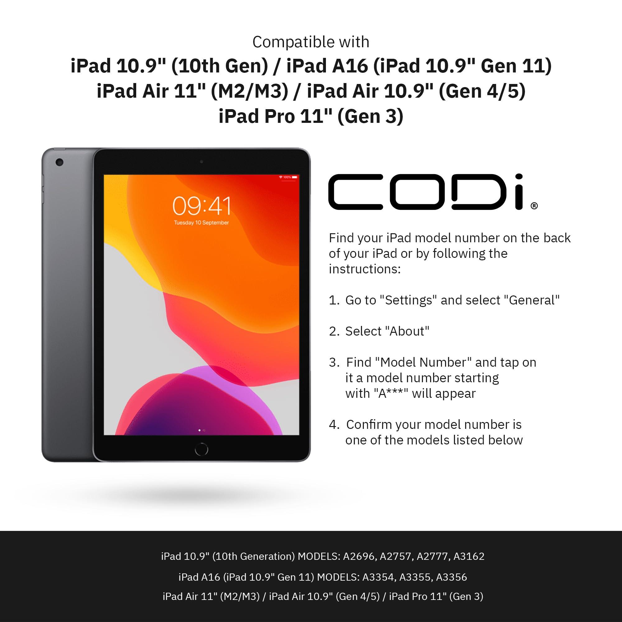 CODi CODi Bluetooth Keyboard Folio Case w/Trackpad for iPad 10.9" (10th Gen), iPad A16, iPad Air 11" (M3, M2), iPad Air 10.9" (5th, 4th Gen), iPad Pro 11" (3rd Gen) Wireless Keyboard Cover