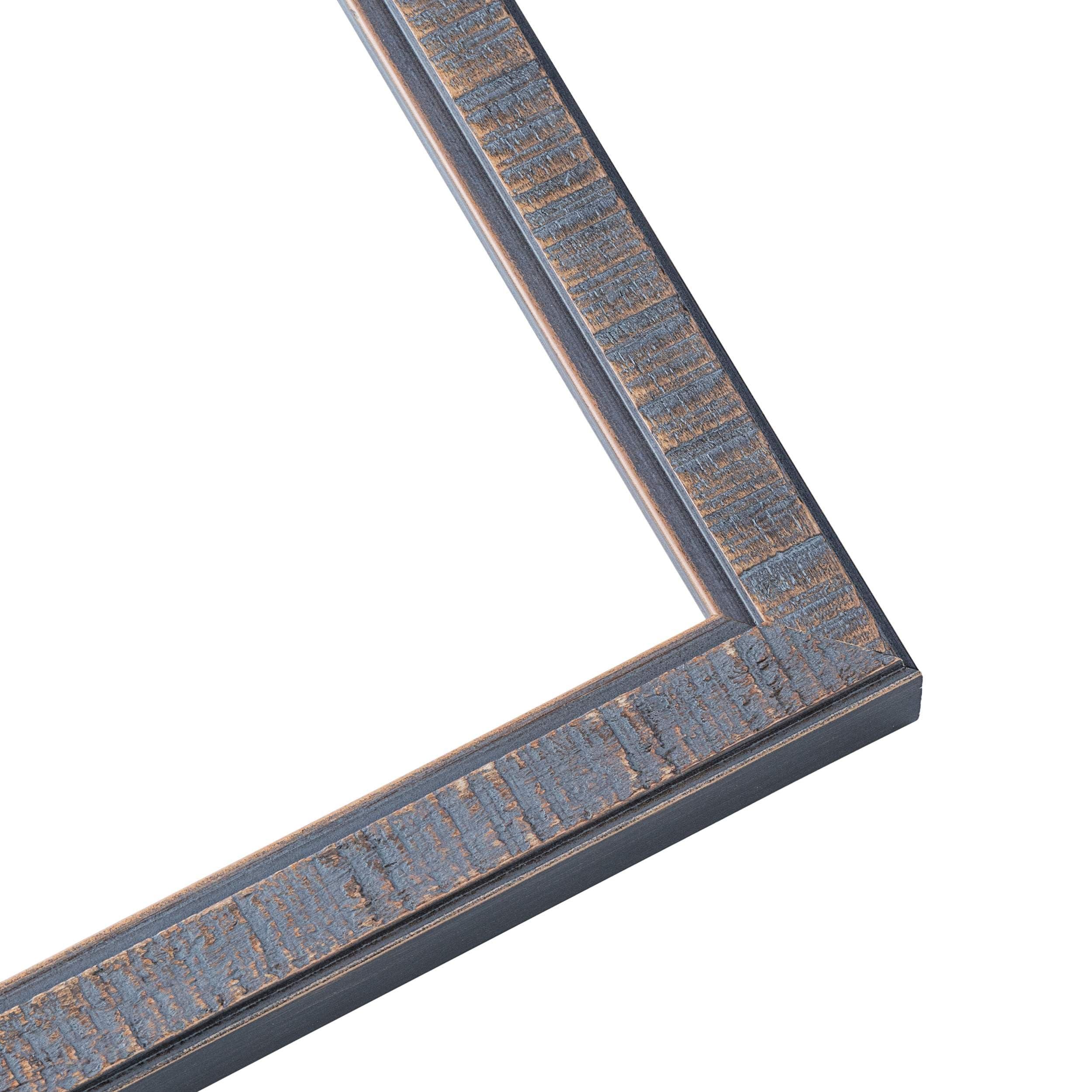CountryArtHouse 17x25 Frame Slate Blue Distressed Rustic Solid Wood Picture Frame | 0.75 Inch Moulding Width | Includes UV Acrylic Plexiglass, Acid Free Foam Backing Board and Hanging Hardware | Sonoma Collection
