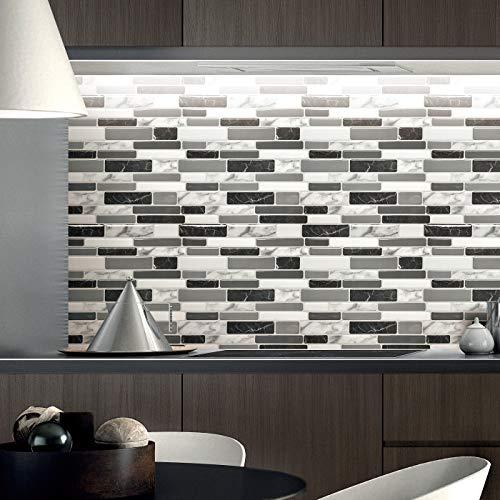 Art3d Art3d 12"x12" Peel and Stick Backsplash Tile for Kitchen, Marble Grey (6-Sheet)