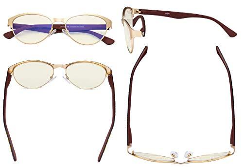 Eyekepper Eyekepper Blue Light Filter Computer Glasses - Anti Radiation Anti Glare Blocking UV Rays Reduces Eyestrain Cat-eye Eyeglasses Women Gold/Brown