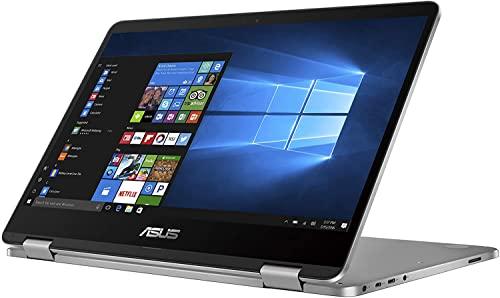 ASUS ASUS VivoBook Flip 14 Thin and Light 2-in-1 Laptop, 14” HD Touchscreen, Intel Celeron N4020 CPU, 4GB RAM, 128GB Storage, Windows 10 Home S, Microsoft 365, Light Grey, TPM, Fingerprint, J401MA-PS04T