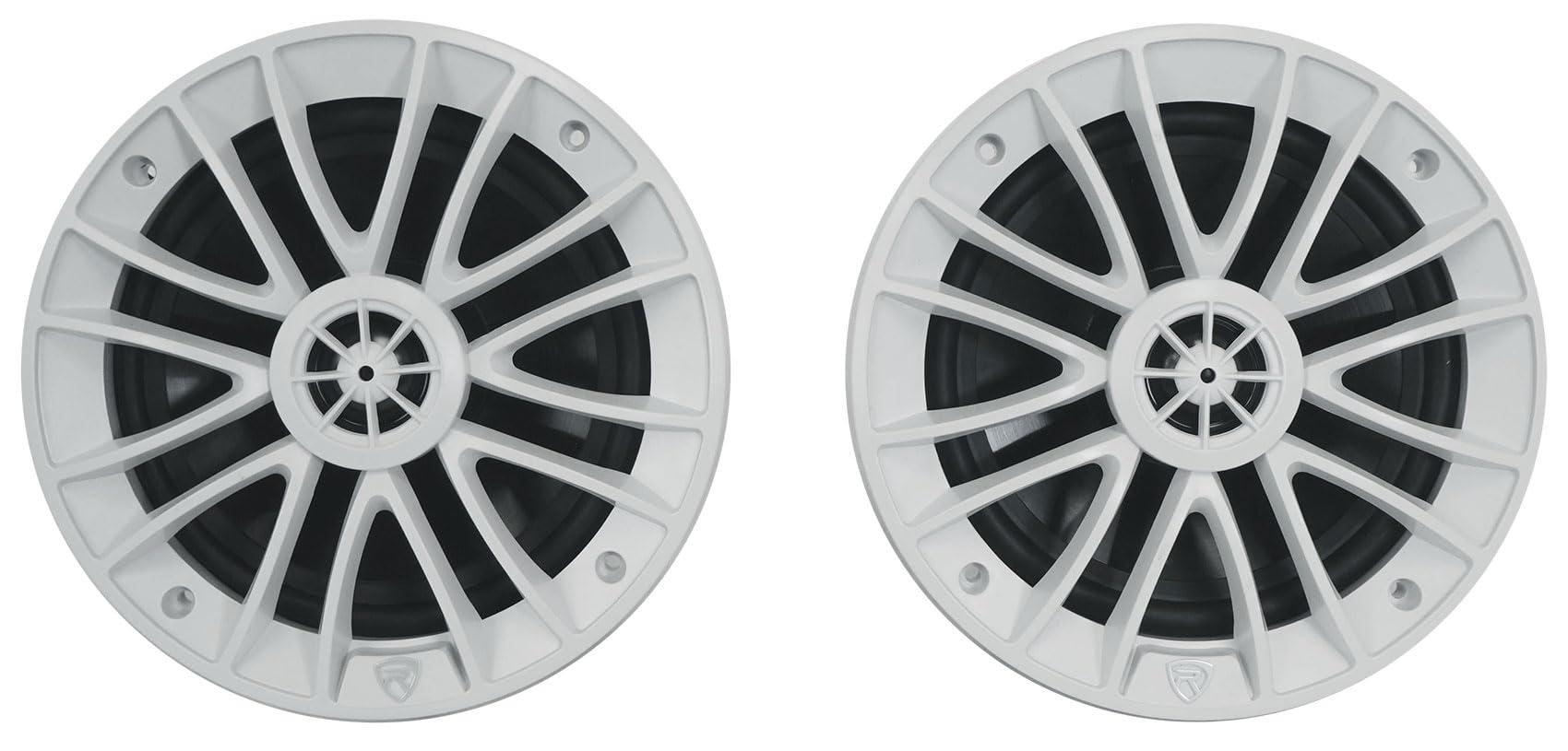 Rockville Rockville (6) RM-PREMIUM-65 White 6.5\" 600w Marine Boat Speakers - Crisp Sound!