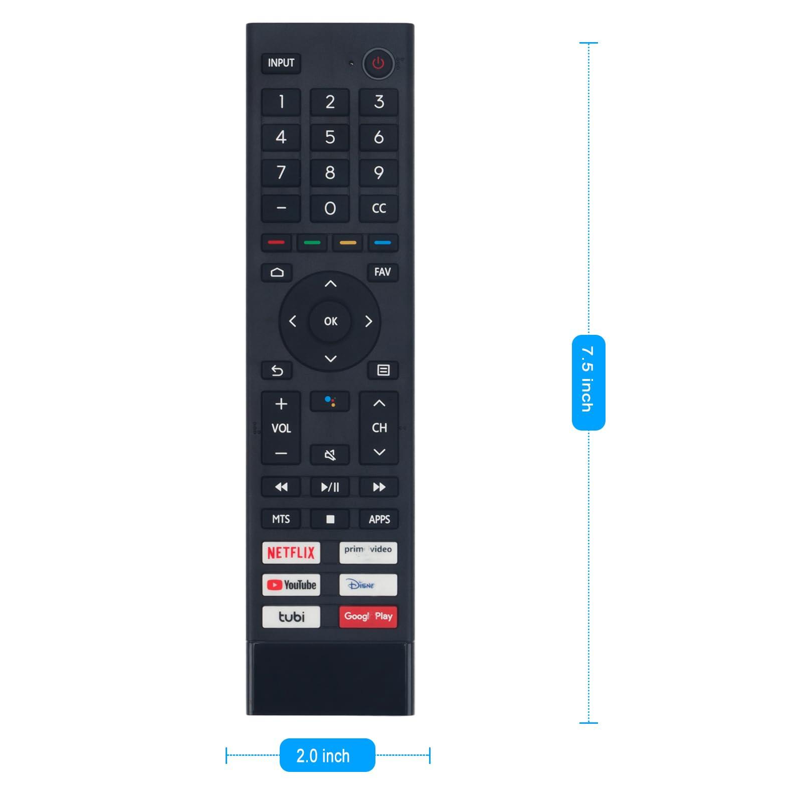 ZdalaMit Voice Replacement Remote Control Applicable for Hisense A6 Series LED 4K UHD Google Smart TV 75A6N 65A6N 55A6N 43A6N 85A6N