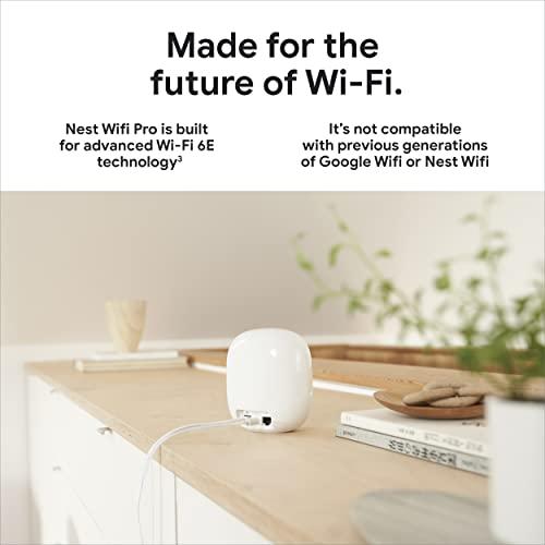 Google Google Nest WiFi Pro - 6E - Reliable Wi-Fi System with Fast Speed and Whole Home Coverage - Mesh Wi-Fi Router - 3 Pack - Snow, Linen, Fog