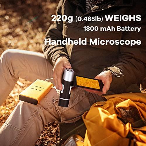 Andonstar Andonstar AD203 Handheld Digital Microscope, Portable Pocket Microscope with 4 inch Screen for Kids and Adults, Black, Electronic FHD Video Microscope, Supports Windows Mac PC, USB Coin Microscope