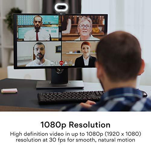MEE audio MEE audio CL8A 1080p HD Webcam with Ring Light, Microphone, Autofocus, Low Light Correction, 360° Rotation; USB Streaming Web Camera for Video Calling via Zoom/Skype on Computer PC Mac Laptop Desktop