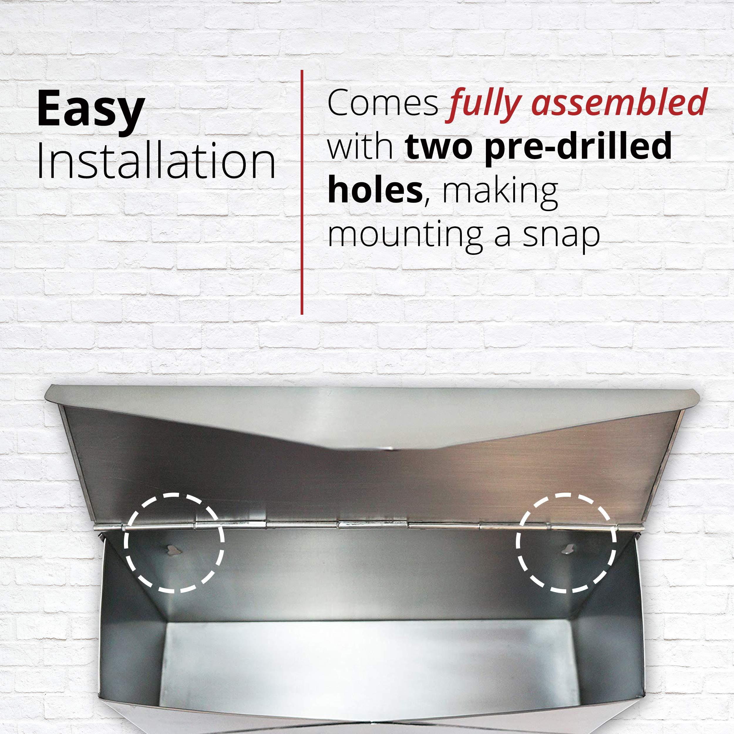 NACH NACH Mailboxes for Outside Wall Mount, 12.5 x 5 x 10 inch, Stainless Steel Mail Box Wall Mounted, Waterproof Mailbox for Door - The Modern Envelope Mailbox