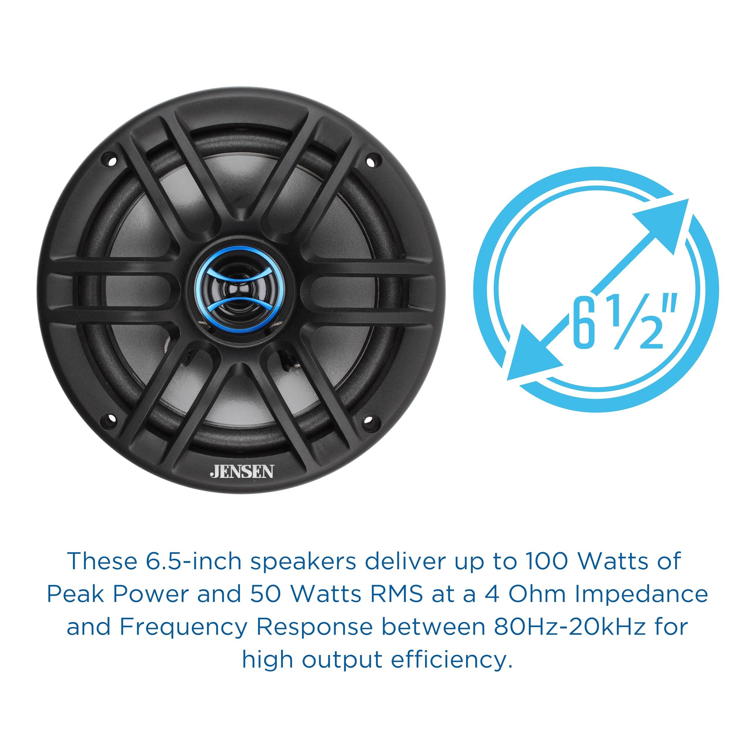 Jensen JENSEN CMR270 7-inch LED Digital Media Touch Screen Double DIN Car Stereo Radio & JS62 2-Way 6.5 inch Car Speakers