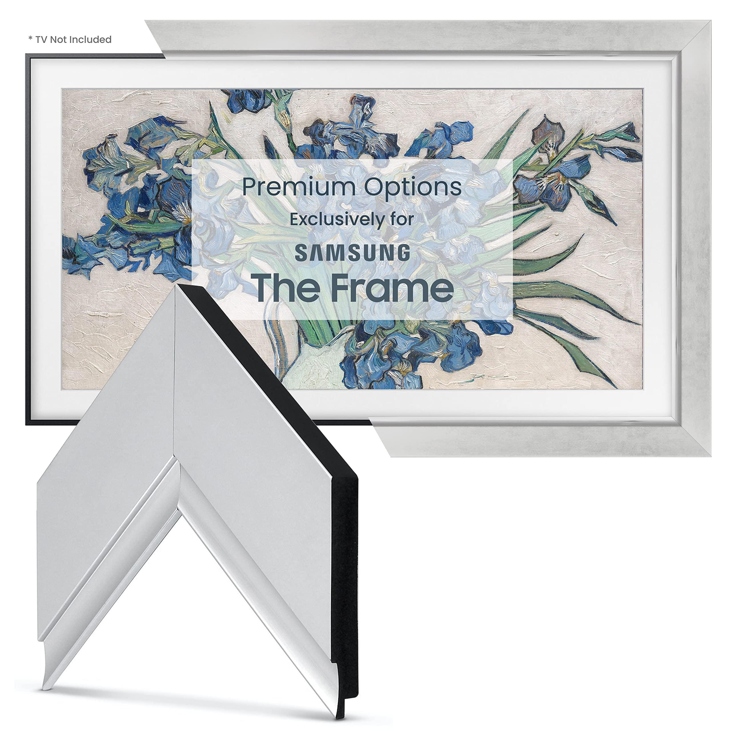 Frame My TV Frame My TV Deco TV Frames - Contemporary Silver Smart Frame Compatible ONLY with Samsung The Frame TV (65\", Fits 2021-2024 Frame TV)
