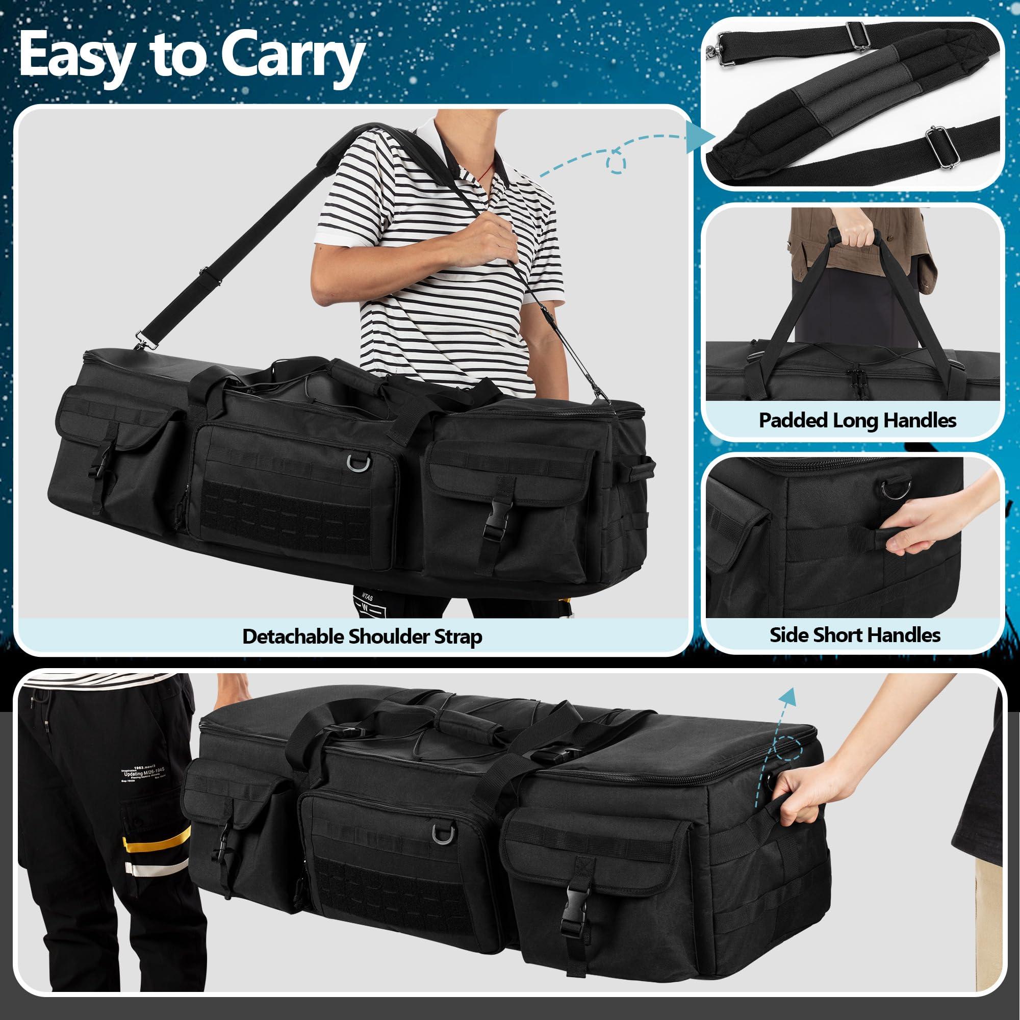 HODRANT HODRANT Large Telescope Carrying Case, Soft Pad Telescope Travel Bag Compatible with Celestron Telescope, 40 inch Telescope Storage Bag with Fixed Buckles for Optical Tube & Tripod, Attached Small Bag