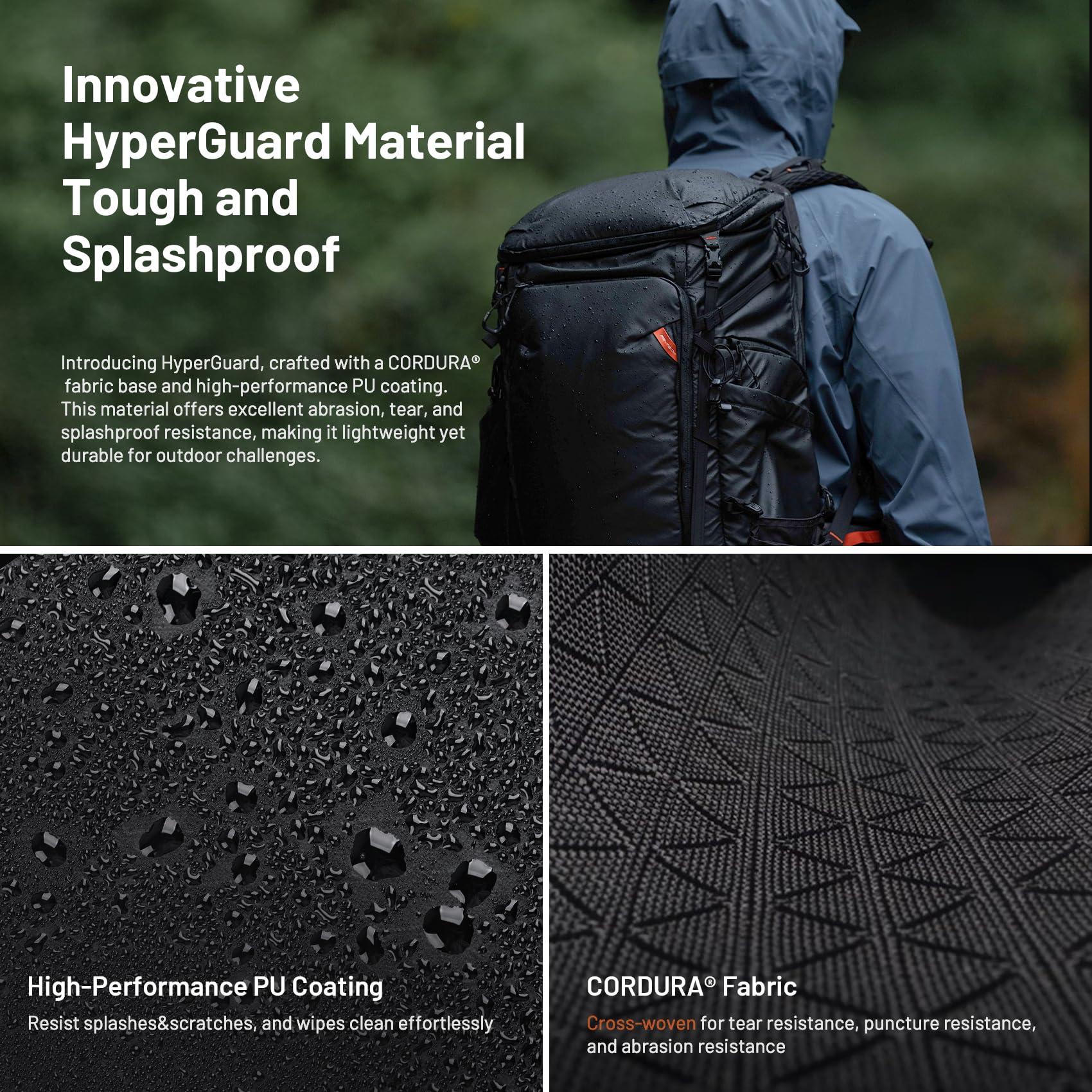 PGYTECH PGYTECH OnePro Flex Backpack 50L+Camera Insert Bag M, Fits DSLR/SLR/Mirrorless Cameras/Lenses and Other Gear, Lightweight Outdoor Hiking Bundle for Photography, Travel Bag with Laptop Compartment