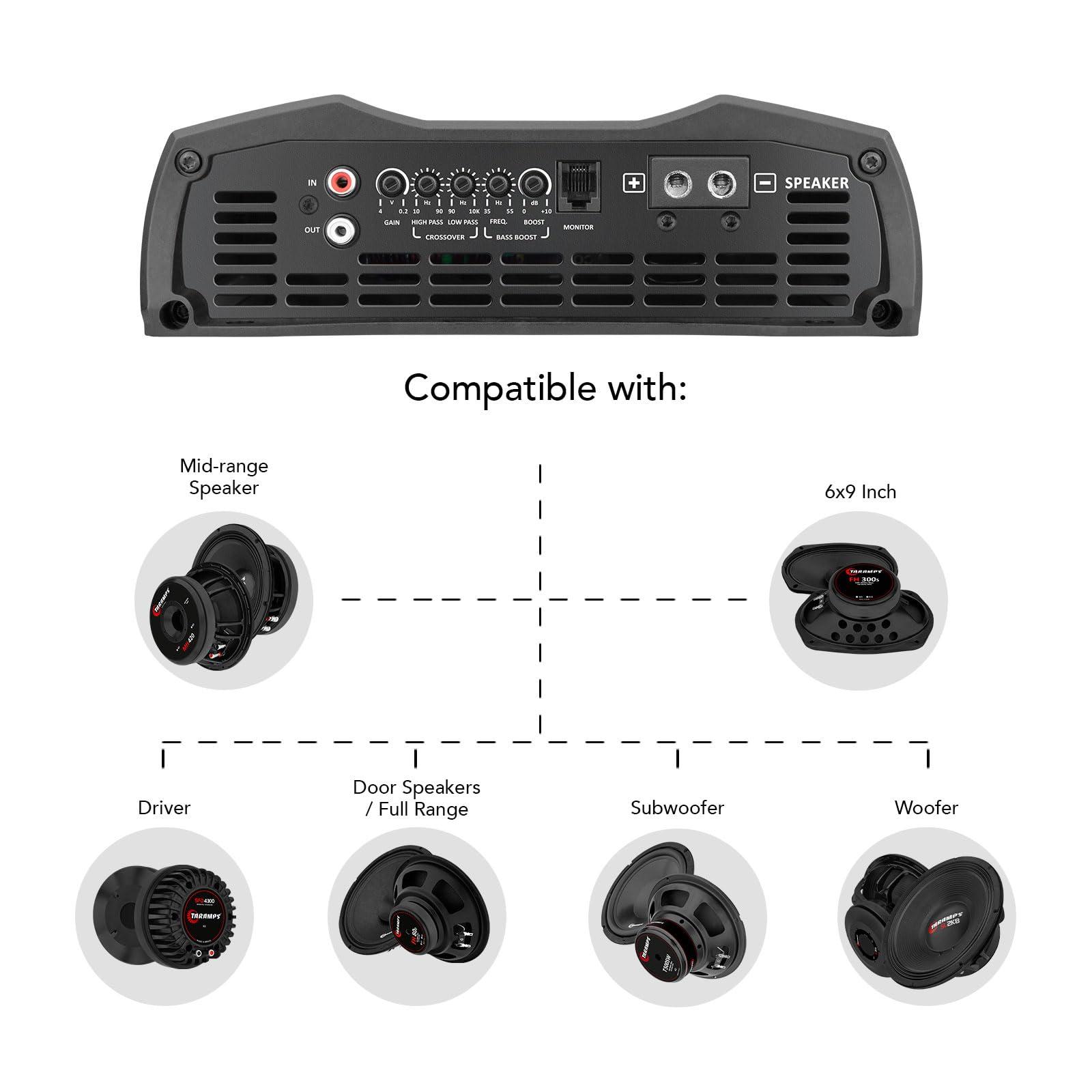 Taramp\'s Taramps Smart 3 Amplifier 1 to 2 Ohms 3000 Watts RMS, Multi Impedance, 1 Channel, High Performance, Class D, Monoblock, Great for Subwoofers, Smart 3k