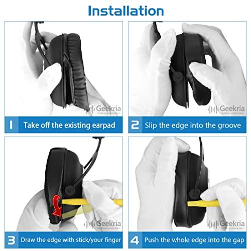 GEEKRIA Geekria Comfort Velour Replacement Ear Pads for Logitech G Pro, G Pro X, G433, G233, G Pro X 2 Headphones Ear Cushions, Headset Earpads, Ear Cups Cover Repair Parts (Black)