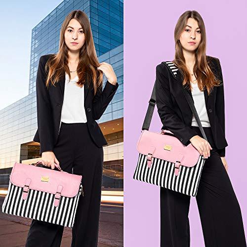 LOVEVOOK LOVEVOOK Computer Bag for Women Laptop Messenger Bag for Work College, Slim-Pink, 15.6-Inch