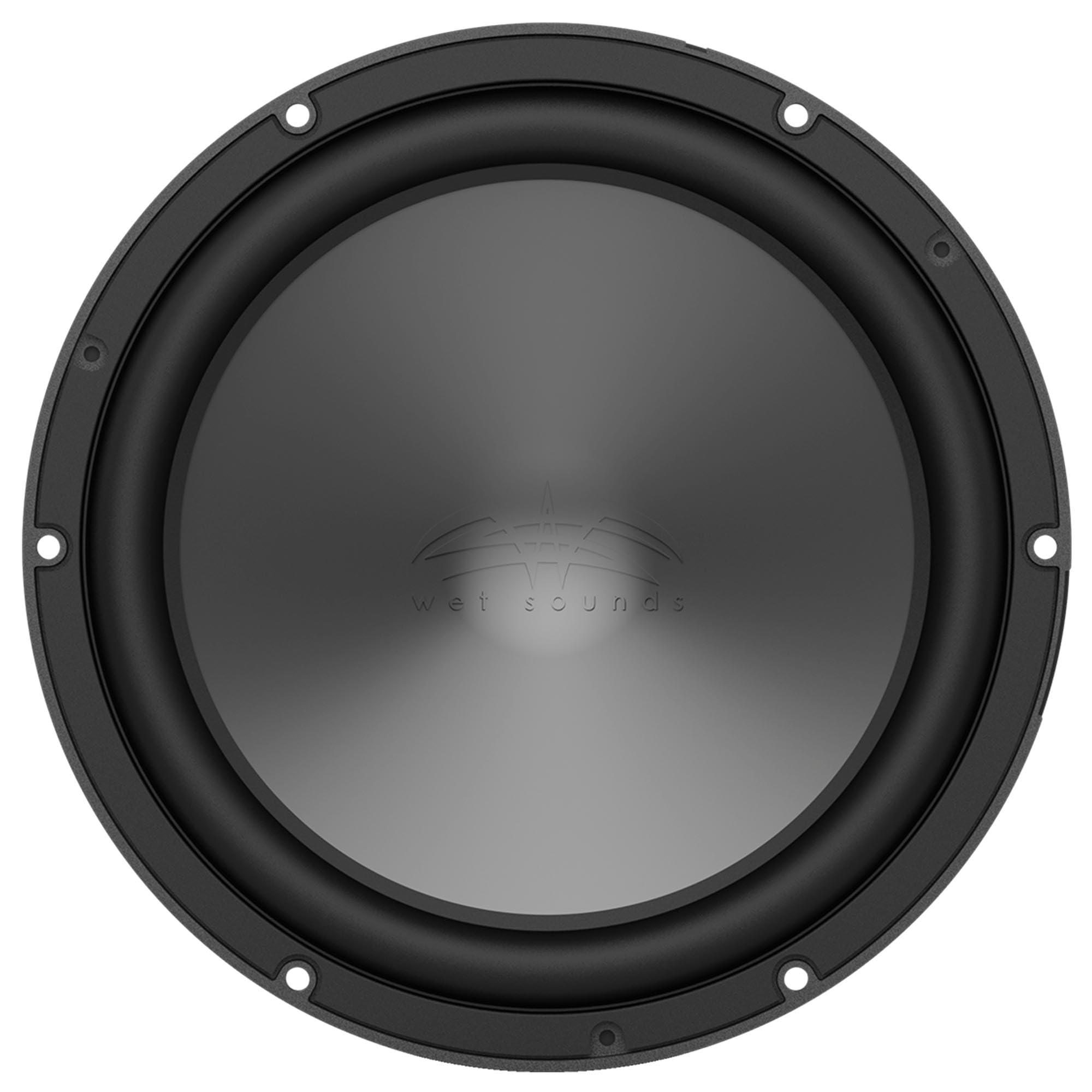 wet sounds Wet Sounds HTM-1 - HTM Series Full-Range Class-D 1200 Watt at 1-Ohm Mono Amplifier with REVO-10-FA-S4 10" Woofer Single 4 OHM and REVO-10-XS-B-SS-GRILLE White Stainless Grille