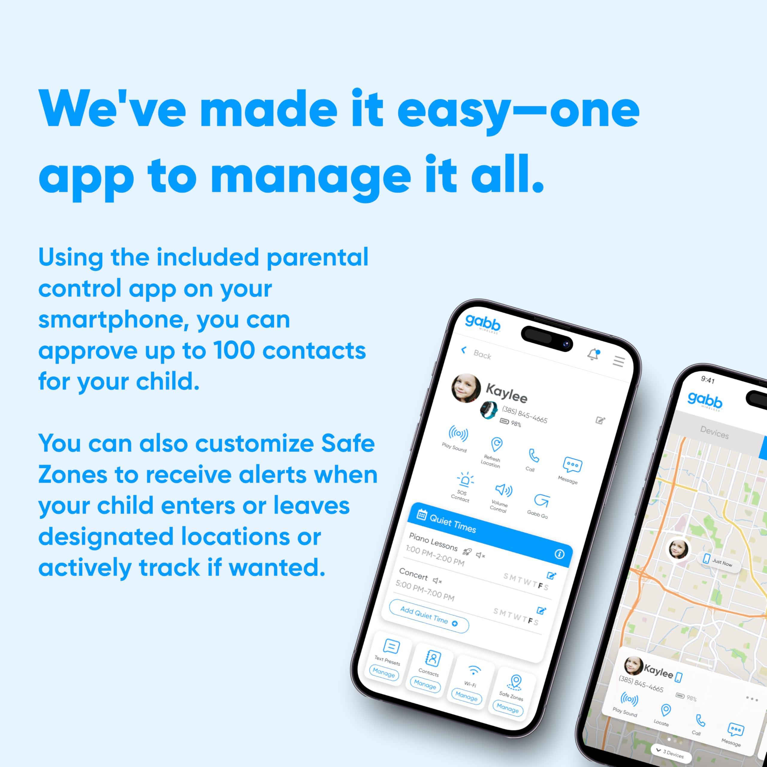 Gabb Gabb Watch 3e - GPS Tracker for Kids, Digital Smart Watch, No Social Media or Internet, Fees Required (Silver)