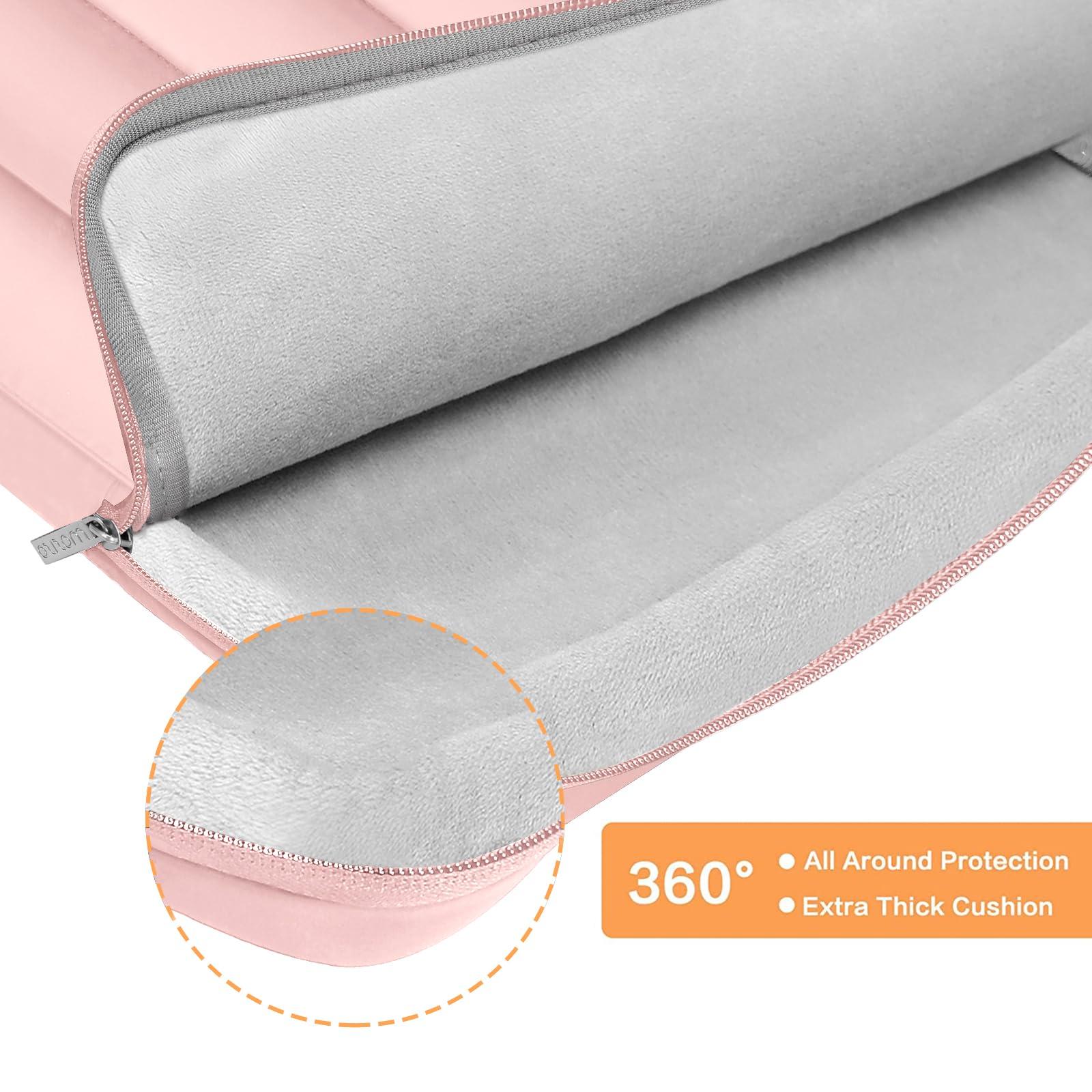 MOSISO MOSISO 360 Protective 15-15.6 inch Laptop Case, 16 inch Puffy Laptop Sleeve Compatible with MacBook Pro 16, HP, Dell, ASUS, Acer, Lenovo Notebook Computer,Polyester Horizontal Side Open Bag, Pink