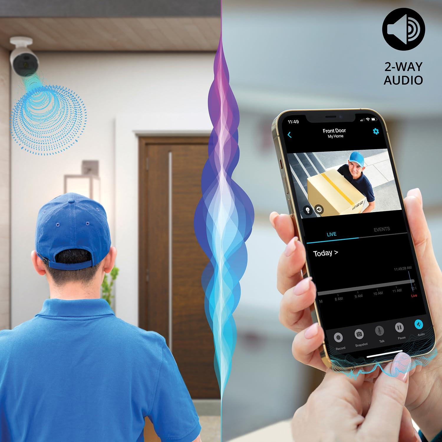 Night Owl Night Owl Power Over Ethernet 12 Channel NVR Video Home Security Camera System with (8) Wired IP 4K HD Indoor/Outdoor Deterrence Cameras and 2TB Hard Drive (Add up to 4 Wi-Fi Cameras)