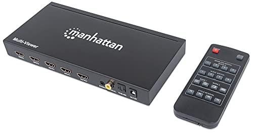 Manhattan Manhattan 1080P 4 Port HDMI Multiviewer Switch with IR Remote Control - Connects 4 HDMI Audio/ Video Sources to be Displayed on 1 Screen - 207881