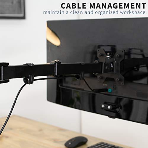 VIVO VIVO Single Monitor Arm Desk Mount, Holds Screens up to 32 inch Regular and 38 inch Ultrawide, Fully Adjustable Stand with C-Clamp and Grommet Base, VESA 75x75mm or 100x100mm, Black, STAND-V001