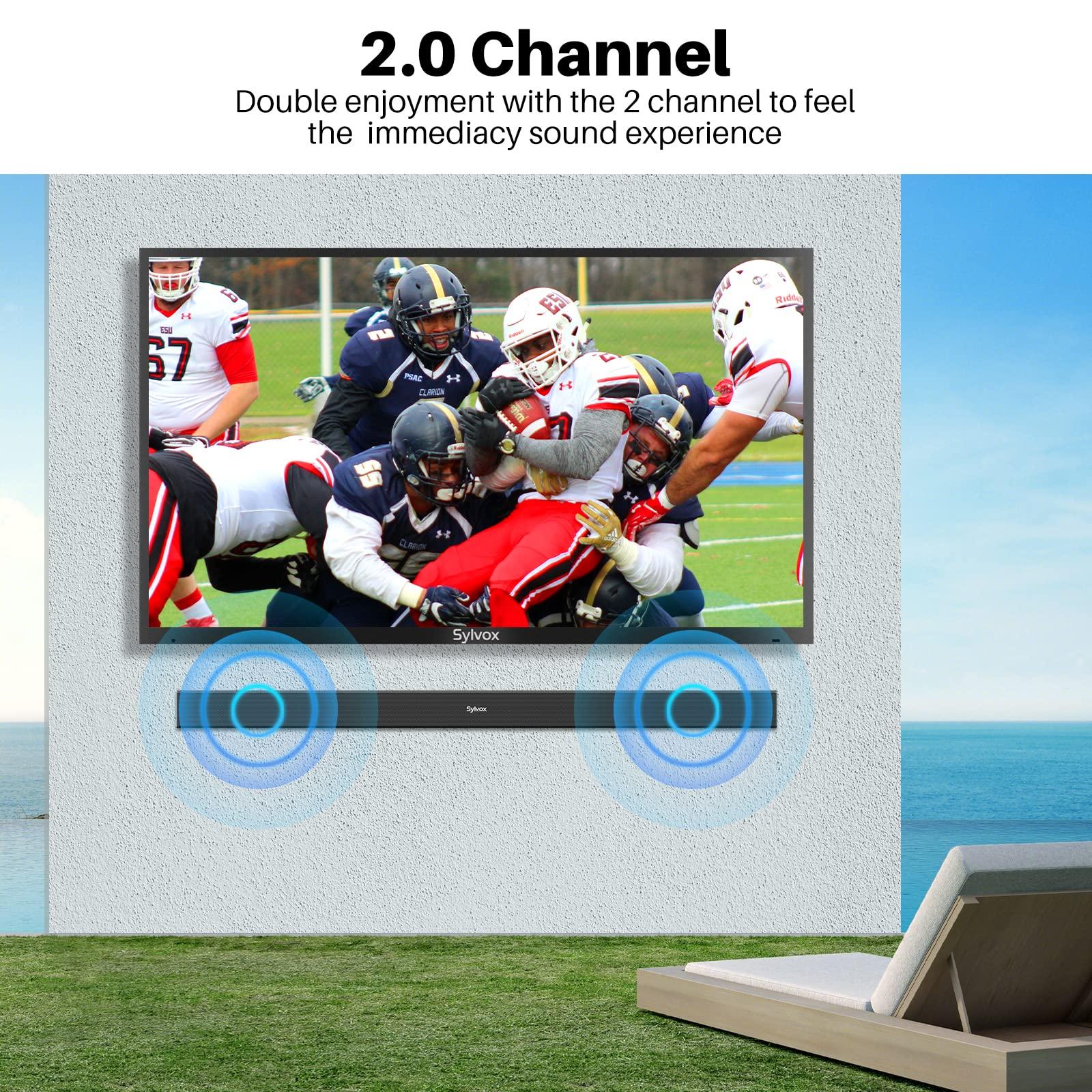 SYLVOX SYLVOX 43-Inch Outdoor TV with Soundbar, 4K, HDR10, Weatherproof, 1000 nits, Voice Assistant Remote, for Partial Sun Area (Deck Pro 2.0, Latest Model)