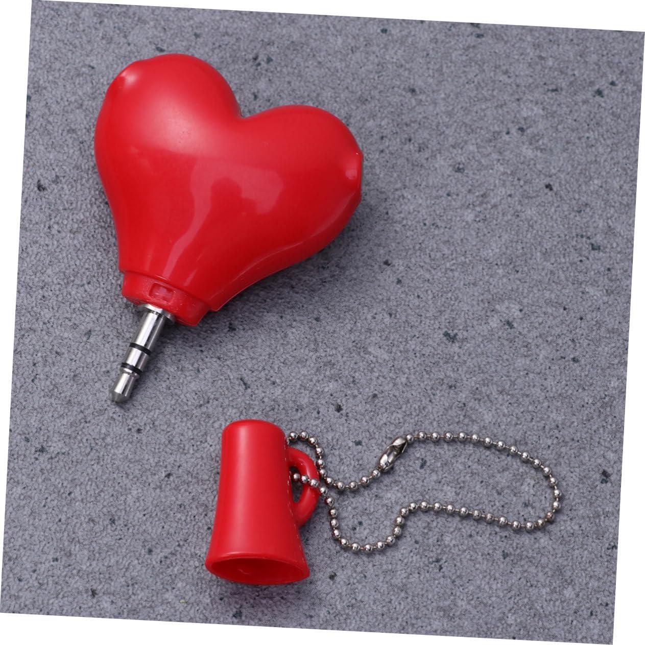 ETHZZLE ETHZZLE Heart Headphone Splitter 2-Way for Music Sharing Heart Shaped Earphone Adapter 3.5mm Jack Red