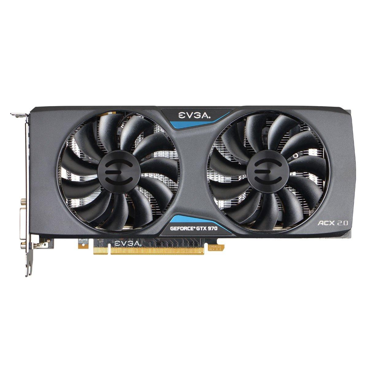 EVGA EVGA GeForce GTX 970 4GB SC GAMING ACX 2.0, 26% Cooler and 36% Quieter Cooling Graphics Card 04G-P4-2974-KR