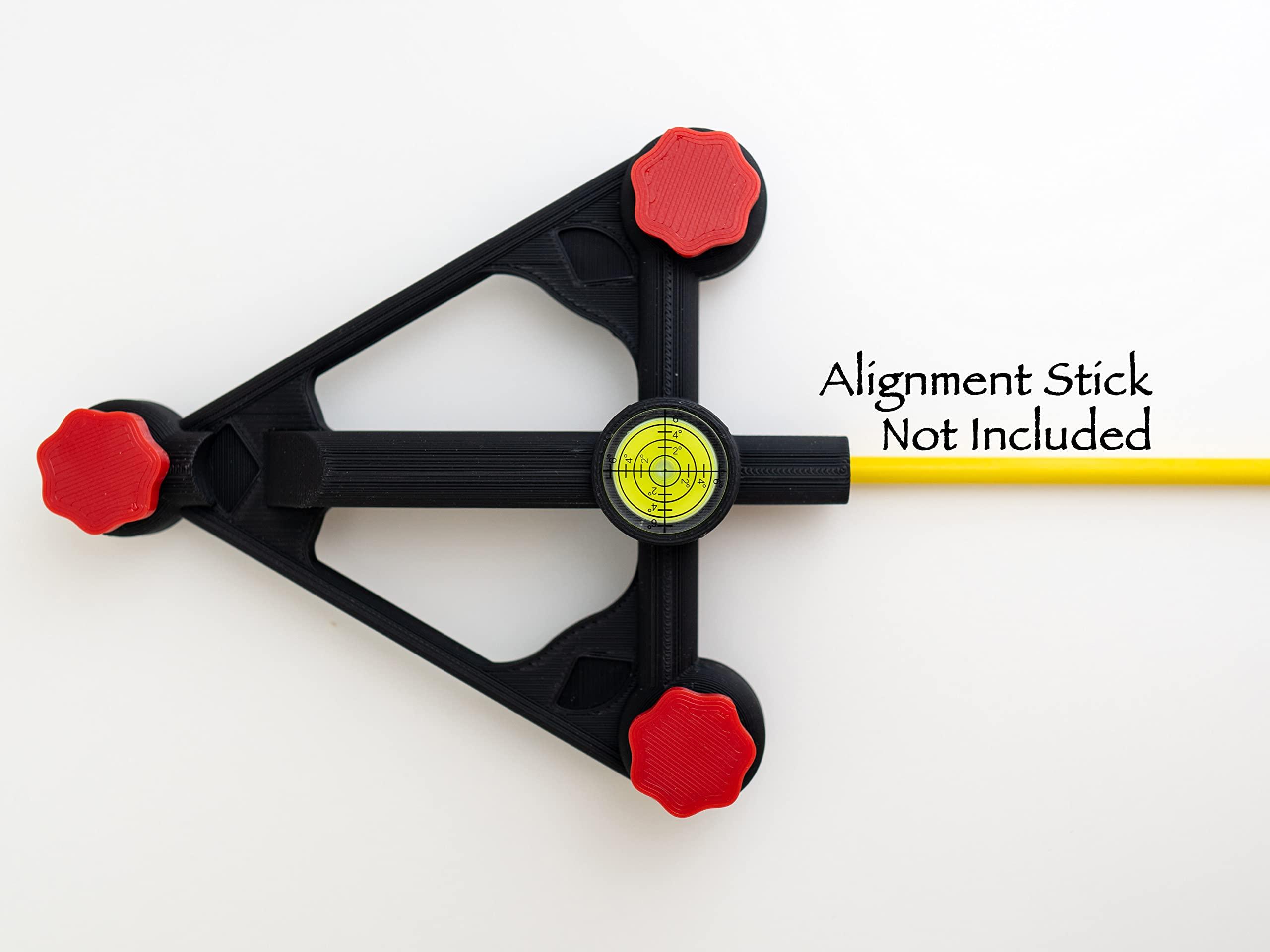 DirectNine Basics Adjustable Alignment & Leveling Stand for Garmin Approach R10 (Extended Height), Black with Red Knobs, Extended Height: 0.25'' - 2''