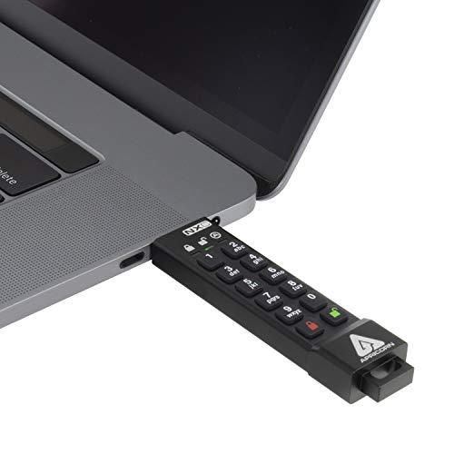 Apricorn Apricorn 32GB Aegis Secure Key 3 NXC 256-Bit Hardware-Encrypted USB 3.2 Type C Flash Drive, FIPS 140-3 Level 3 Validated (ASK3-NXC-32GB),Black