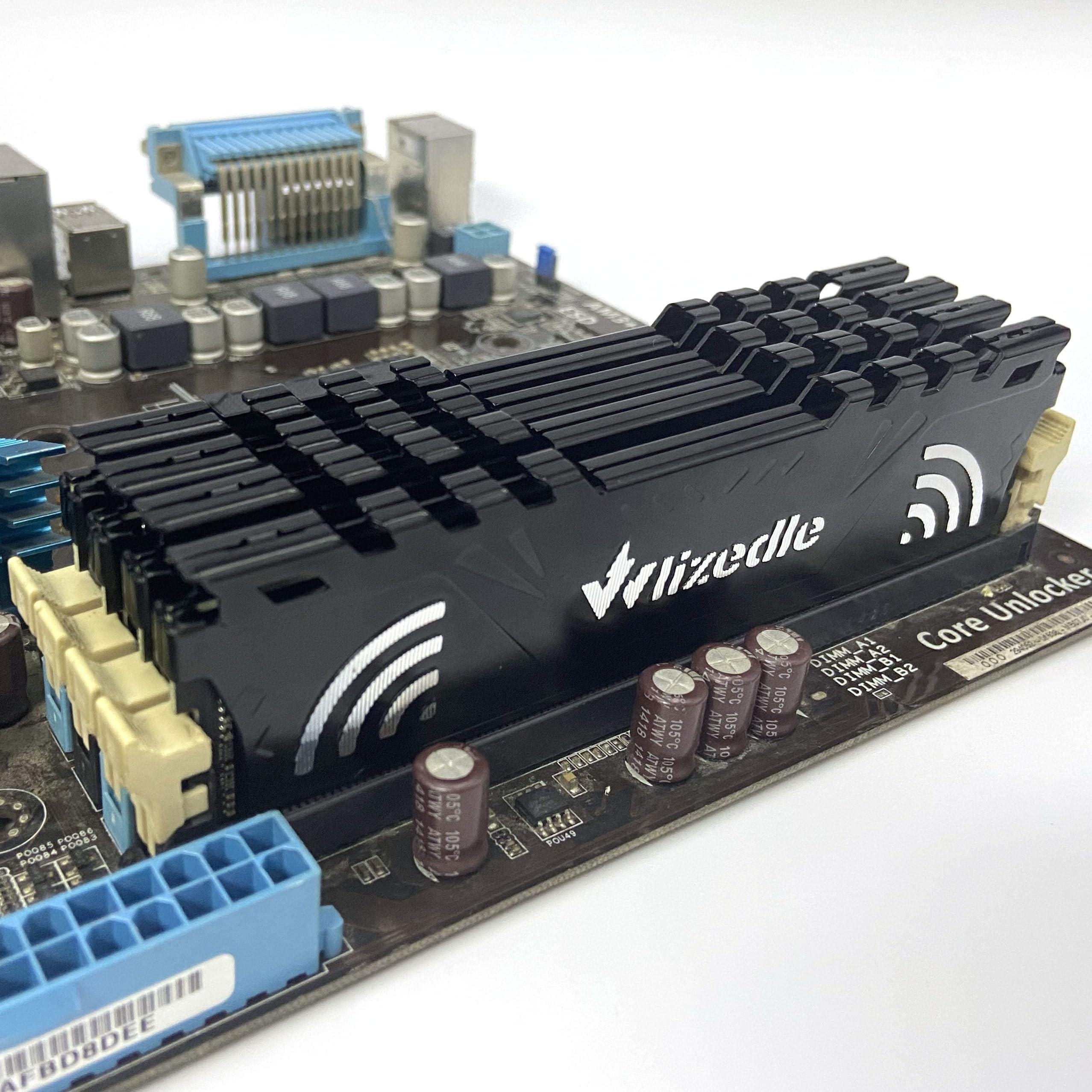 Wlizedle DDR4 RAM 16GB Kit (2x8GB) 3200MHz XMP 2.0 CL16 UDIMM Wlizedle Desktop Memory PC4-25600 288-Pin 1.35V 1Rx8 Non-ECC Unbuffered PC Computer Sdram Sticks Module Upgrade, Black