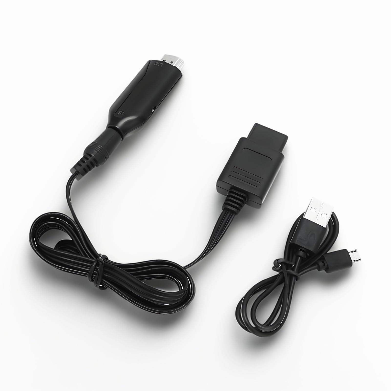 SUNGOOYUE HDMI Cable for N64, N64 to HDMI Converter HDMI Cable Adapter Converts with Power Cord Compatible with N64/NGC/SNES Game Console