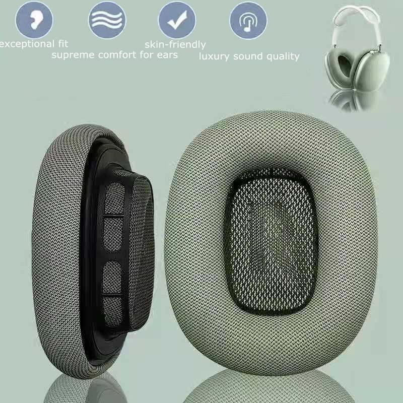 WJIAW ear cushions for appple AirPods Max replacement leather earpads sweat proof ear cups cushion replace for airpod max headphone with protein leather memory foam and magnet (green)