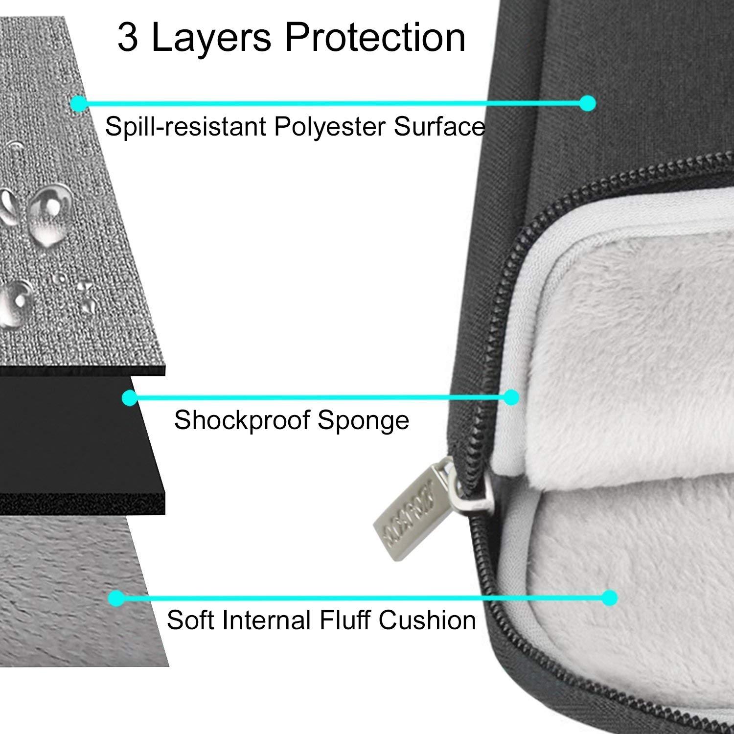 MOSISO MOSISO Laptop Sleeve Bag Compatible with 18-18.5 inch ASUS Gaming Laptop Monitor HP Dell Lenovo Notebook Computer, Polyester Vertical Case with Pocket, Black