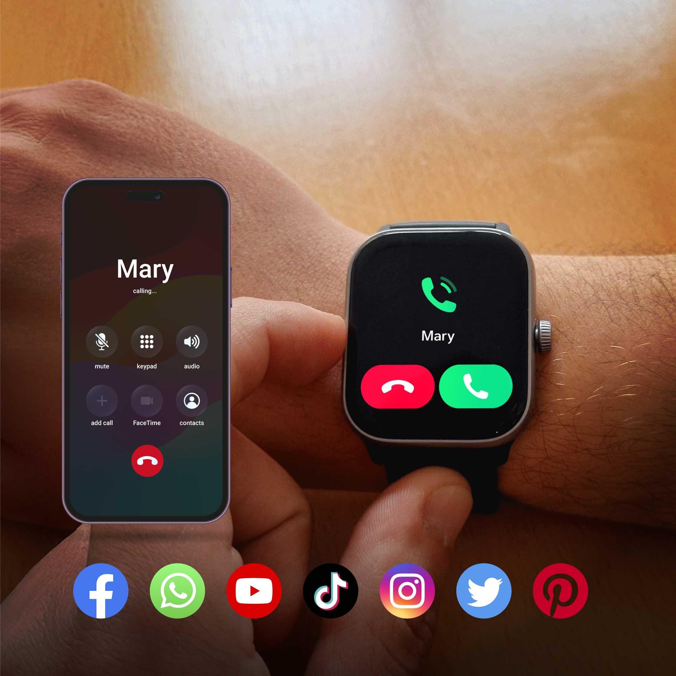 Spade & Co Spade & Co Health Smartwatch 4 - Smartwatch for Men & Women, Heart Rate, Sleep & SpO2 Monitor, Pedometer, Fitness Tracker, Answer/Make Calls IP68 Waterproof iOS & Android Compatible