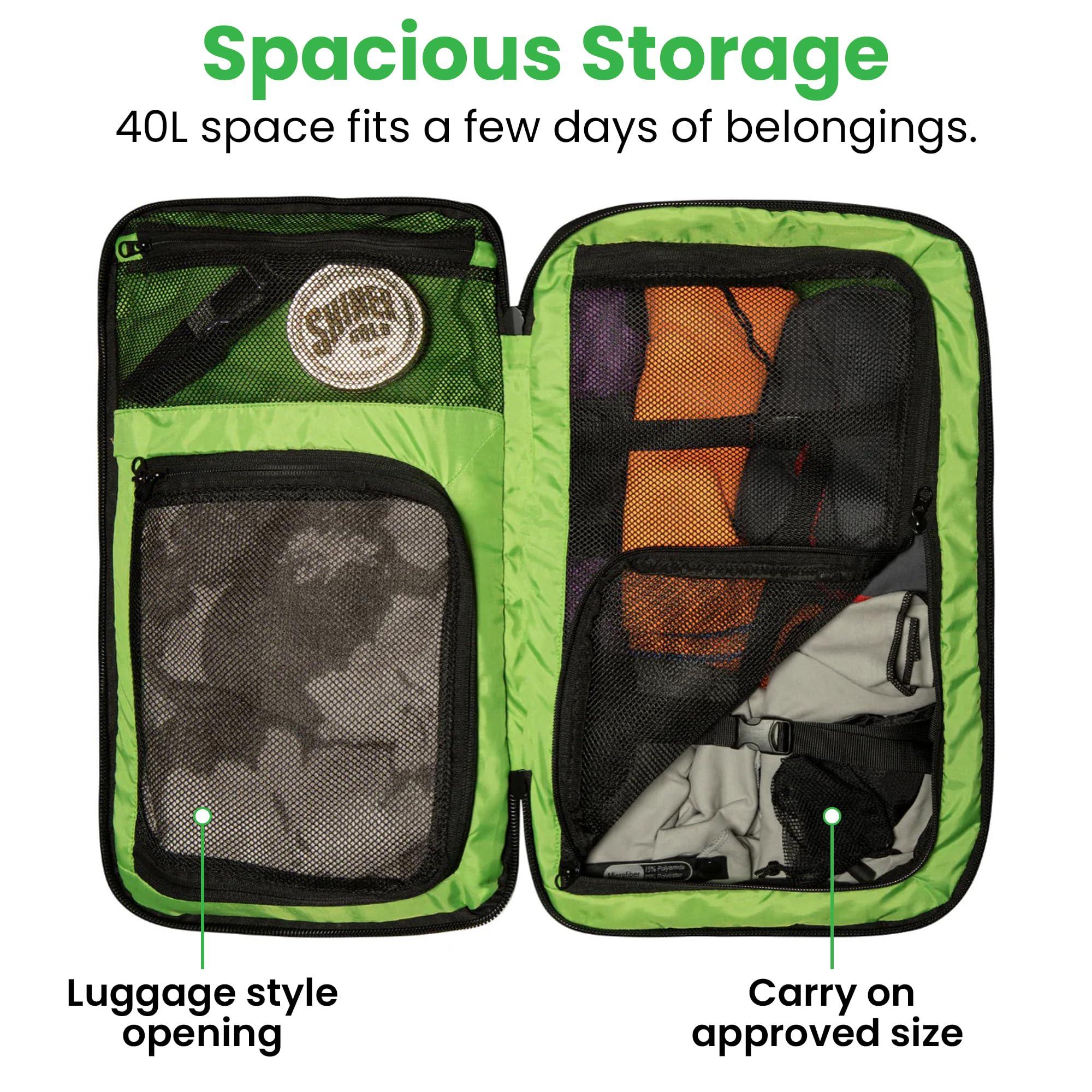 COR Surf COR Surf Travel Backpack Carry On Laptop Backpack with Secret Passport Pockets | Daypack Business Weekender Luggage Backpack for Men and Women | The Island Hopper (40L, Army Green)