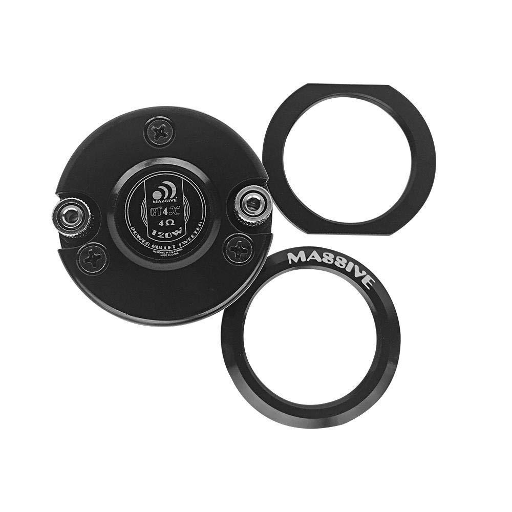 Massive Audio Massive Audio CT4X - 1 Inch/25.5mm, 120 Watts Max, 30 Watts RMS, Neodymium Tweeter 57mm Power Bullet Tweeter Speaker for Cars, Heavy Duty Black Anodized Titanium (Sold as Each)