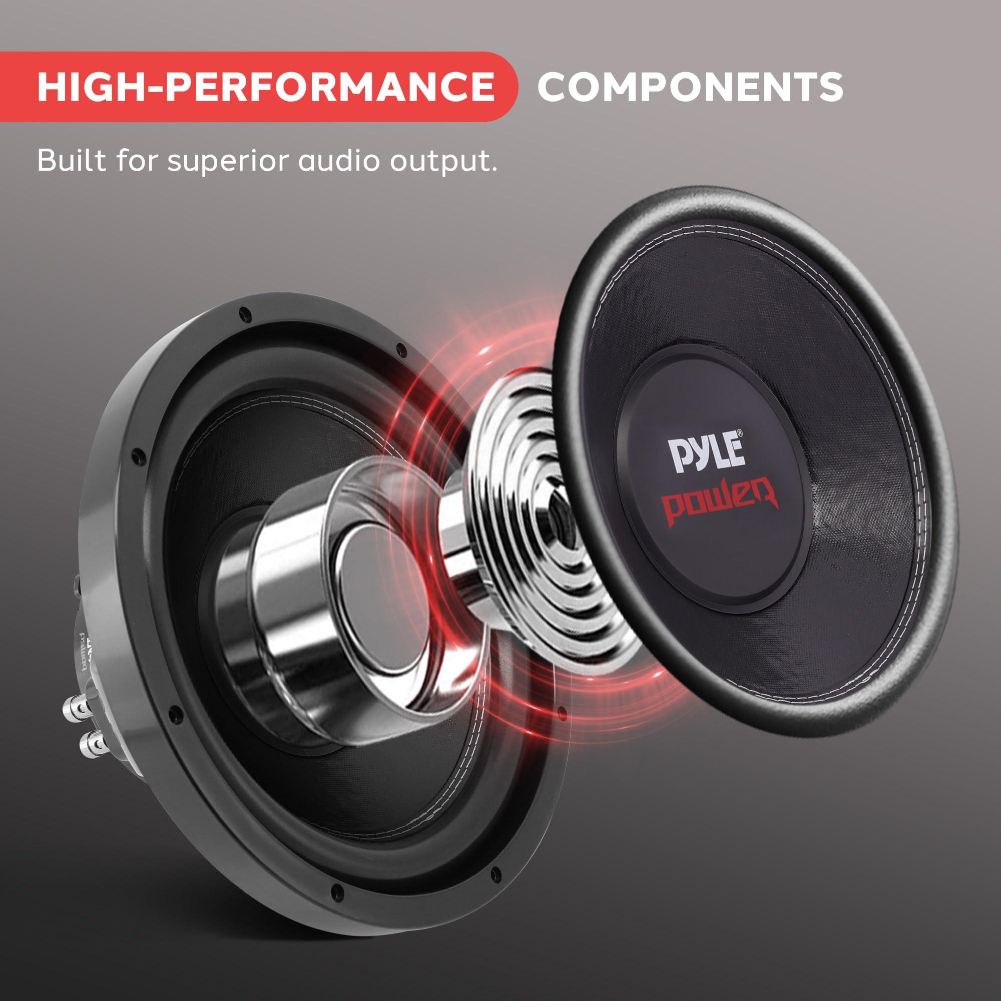 Pyle Pyle 12\" Car Audio Speaker Subwoofer - 1600W High Power Bass Surround Sound Stereo Subwoofer Speaker System, Non-Press Paper Cone, 90 dB, 40 Ohm, 60 oz Magnet, 2\'\' 4 Layer Voice Coil, Black - PLPW12D